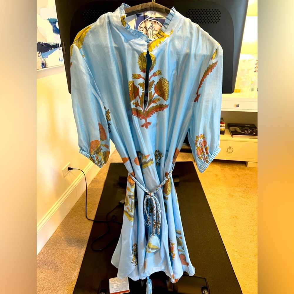 Hannah Art Wear Blue Silk Dress